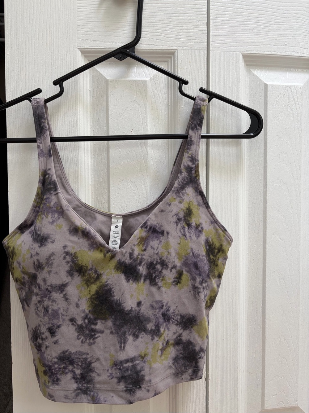 lululemon athletica Tie-Dye V-Neck Cropped Tank Top - Gray, Olive